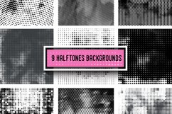 9 Halftone backrounds +BONUS. Product Image 1