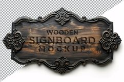 Vintage Wooden Signboard Mockup Product Image 1
