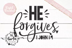 He Forgives SVG EPS DXF PNG Christian Religious Bible Quote Product Image 2