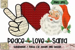 Peace Love Santa | Christmas | Sublimation | PNG | Printable Product Image 1
