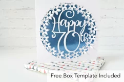 Happy 70th Birthday Card SVG With Pop up Flowers Product Image 3