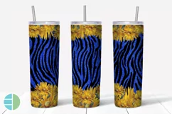 Skinny Tumbler Sublimation Design - Sunflower Leopard Print Product Image 5