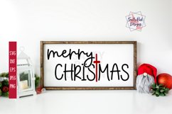 Merry Christmas SVG, Christmas Cross SVG, Christmas SVG,Xmas Product Image 1