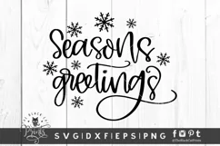 Seasons Greetings SVG | Christmas Round Sign | Christmas SVG Product Image 3