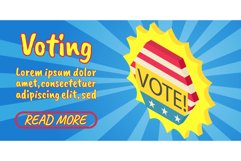 Voting concept banner, comics isometric style Product Image 1