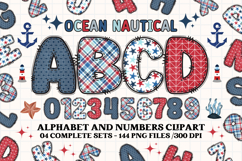 Ocean Nautical png alphabet, ocean nautical letters doodle Product Image 1