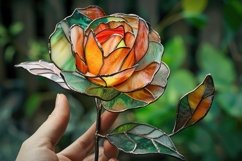 Garden Rose Stained Glass Background Wallpaper Product Image 1