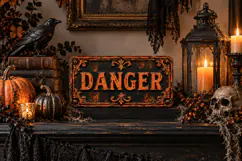 Vintage Halloween Vintage PNG Clipart Signs 2 Product Image 3
