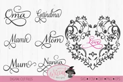 Flower heart svg, mothers day, lace cut file, glass block Product Image 2
