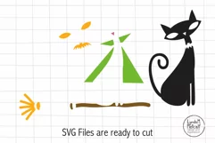 Black Cat on Witch's Broom SVG and Clipart for Halloween Product Image 3