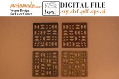 Geometric Coaster Digital Vector File for Laser Cutter. Product Image 1