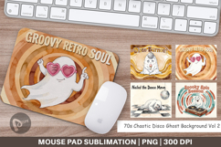 70s Chaotic Disco Ghost Mouse Pad Product Image 1