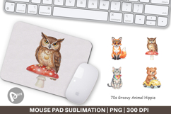 70s Groovy Animal Hippie Mouse Pad Product Image 1