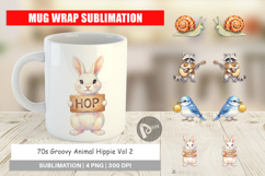 70s Groovy Animal Hippie Mug Wrap Product Image 1