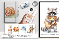 70s Groovy Animal Hippie Digital Paper Product Image 1