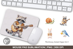 70s Groovy Animal Hippie Mouse Pad Product Image 1