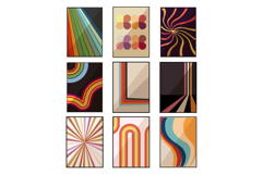 Retro 70s abstract geometric patterns collection Product Image 1