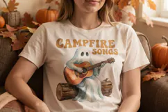 Retro Autumn Campfire Ghosts Sublimation Product Image 2