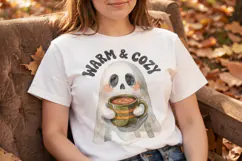 Retro Autumn Campfire Ghosts Sublimation Product Image 3
