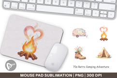 70s Retro Camping Adventure Mouse Pad Product Image 1