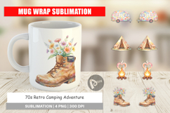 70s Retro Camping Adventure Mug Wrap Product Image 1
