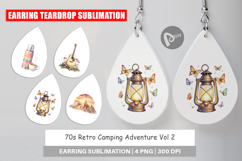 70s Retro Camping Adventure Earring Product Image 1