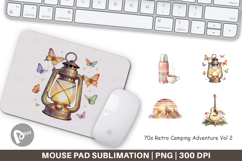 70s Retro Camping Adventure Mouse Pad Product Image 1