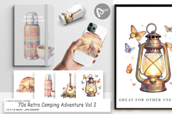 70s Retro Camping Digital Paper Product Image 1