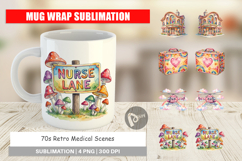 70s Retro Medical Scenes Mug Wrap Product Image 1