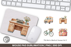 70s Retro Medical Scenes Mouse Pad Product Image 1