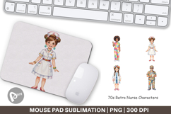 70s Retro Nurse Characters Mouse Pad Product Image 1