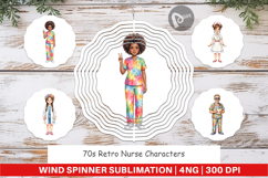 70s Retro Nurse Characters Wind Spinner Product Image 1