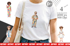 70s Retro Nurse Characters Sublimation Product Image 1