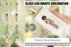 70s Retro Nurse Characters Glass Can Product Image 1