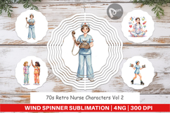70s Retro Nurse Characters Wind Spinner Product Image 1