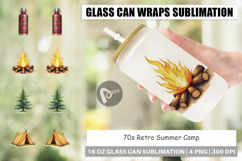 70s Retro Summer Camp Glass Can Product Image 1