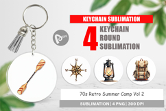 70s Retro Summer Camp Keychain Product Image 1