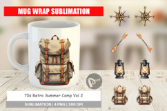 70s Retro Summer Camp Mug Wrap Product Image 1