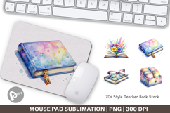 70s Teacher Book Stack Mouse Pad Product Image 1