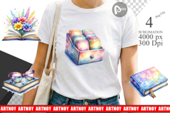 70s Teacher Book Stack Sublimation Product Image 1