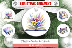 70s Teacher Book Stack Ornament Product Image 1