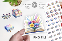 70s Teacher Book Stack Sticker Product Image 1