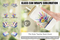 70s Teacher Book Stack Glass Can Product Image 1