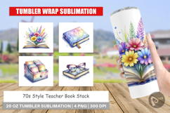 70s Teacher Book Stack Tumbler Product Image 1