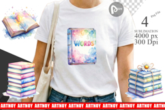 70s Teacher Book Stack Sublimation Product Image 1