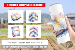 70s Teacher Book Stack Tumbler Product Image 1
