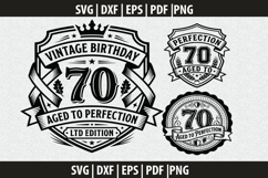 70 Birthday label SVG Cricut Cut File Product Image 2