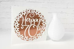 Happy 70th Birthday Card SVG With Pop up Flowers Product Image 2