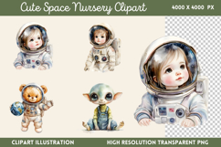 Cute Space Nursery Clipart Sublimation PNG Product Image 1