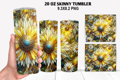 Flower Skinny Tumbler 20oz Wrap Design, Flowers Tumble PNG Product Image 1